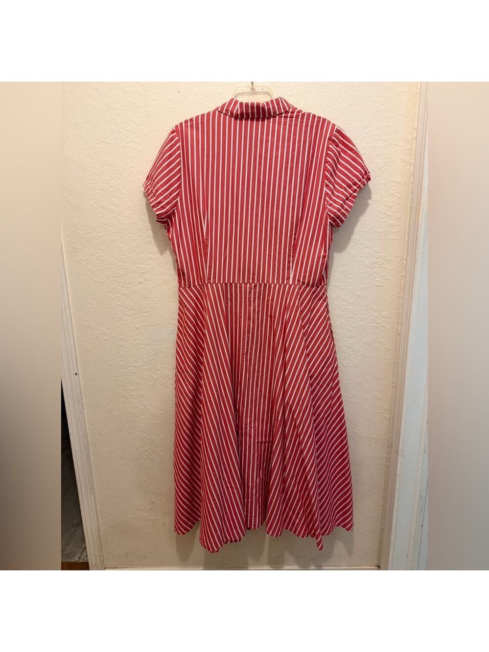J Peterman Company Striped Dress with Pockets cruise vacation beach holiday - Picture 4 of 6